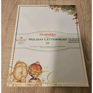 Geographics Printer Paper Holiday  Christmas Ornaments Letterhead 40 Sheets